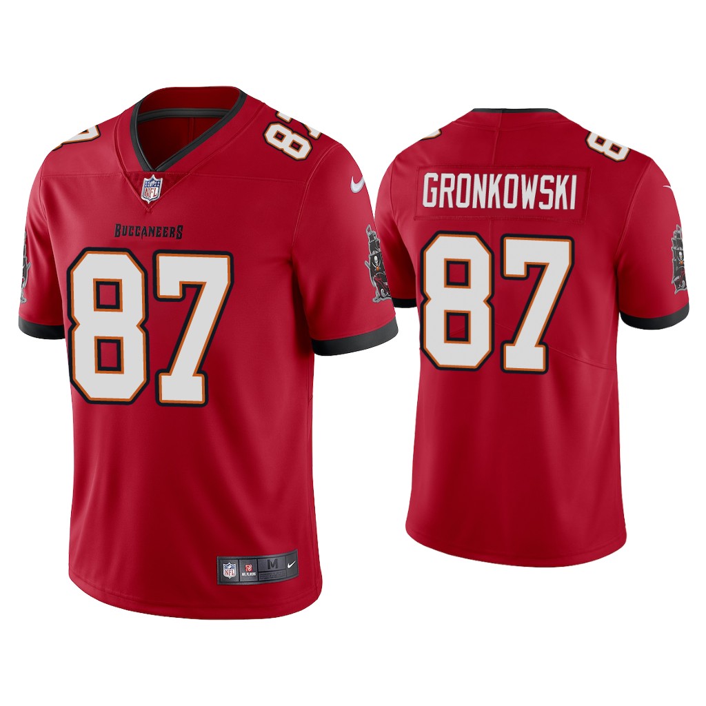 Men Tampa Bay Buccaneers 87 Rob Gronkowski Vapor Limited Red NFL Jerseys